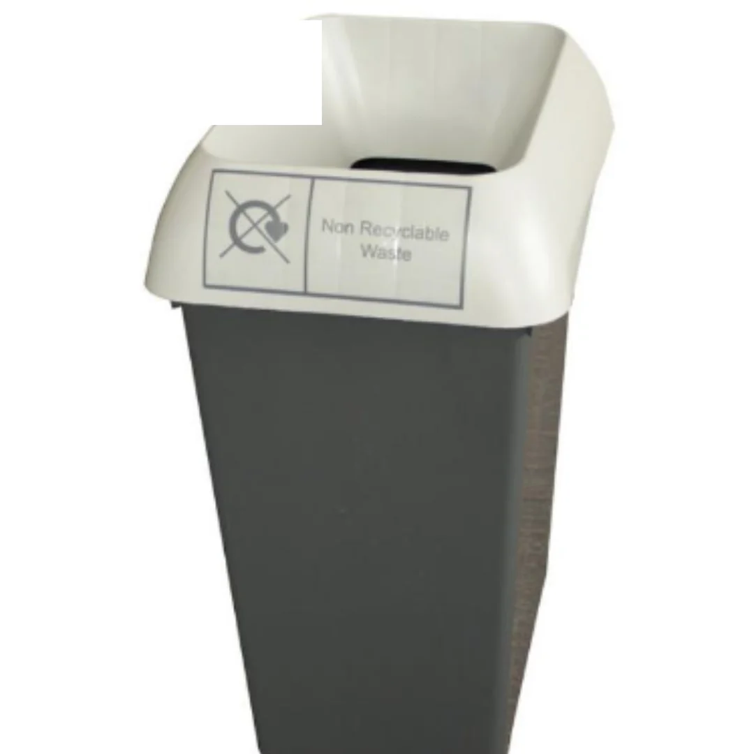 30L Recycling Bin with Light Grey Lid & Non Recycling Logo x Case of 1