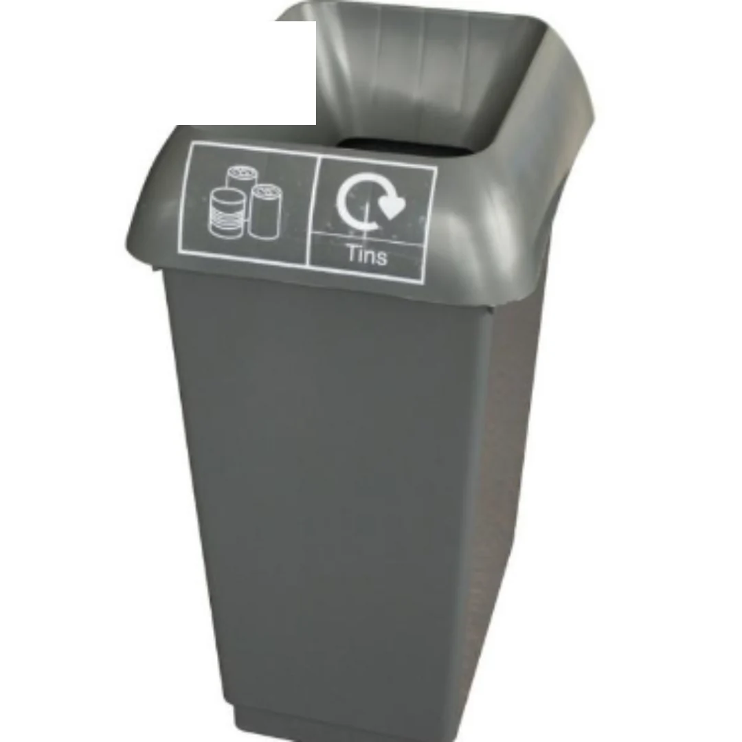50L Recycling Bin with Dark Grey Lid & Tins Logo x Case of 1
