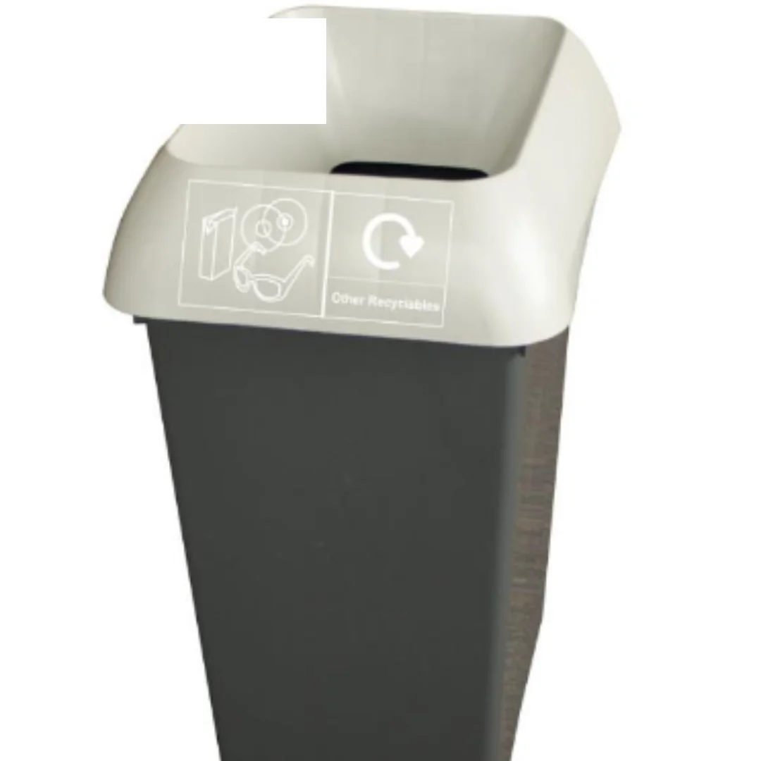 50L Recycling Bin with Light Grey Lid & Other Recycling Logo x Case of 1