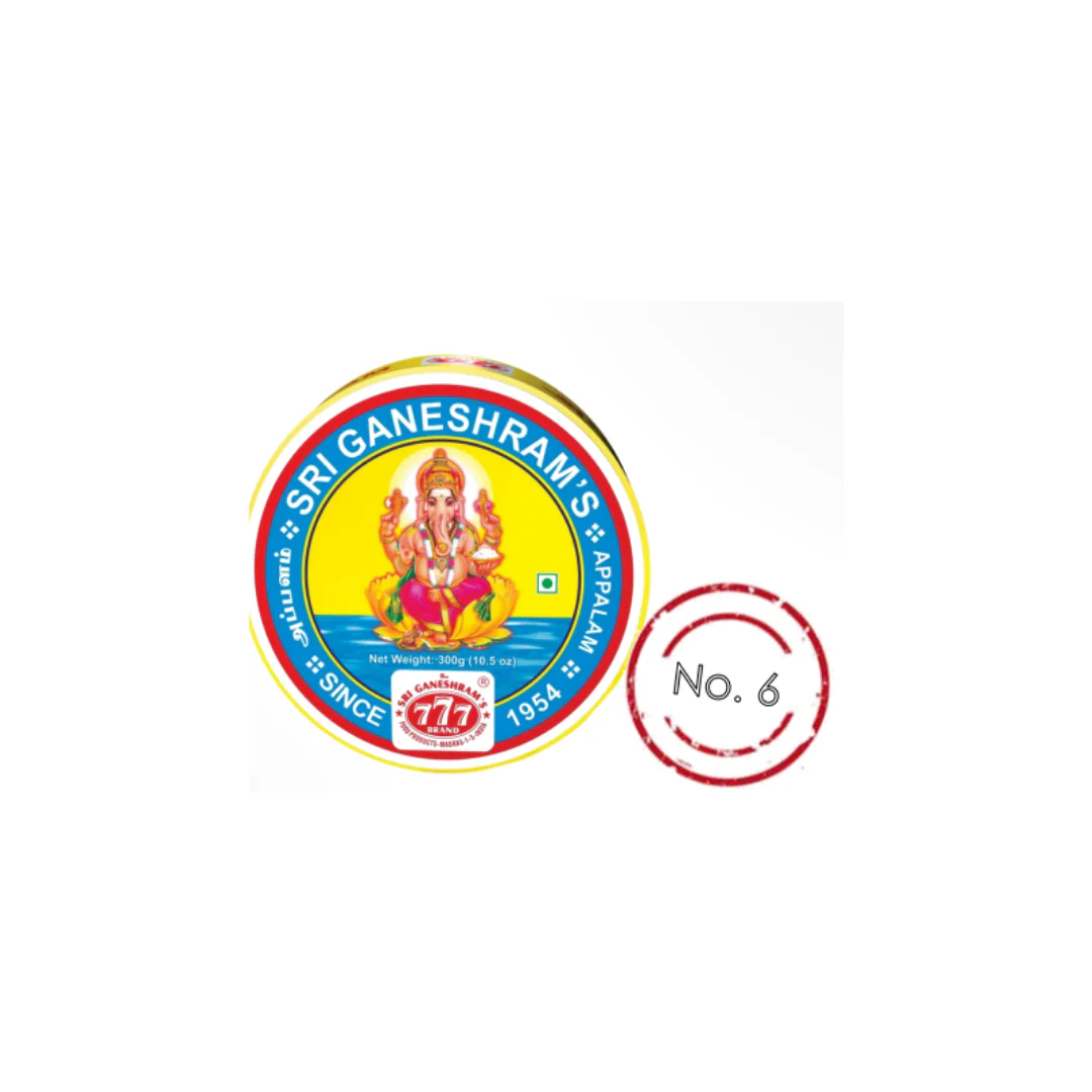 777 Appalam - Dia 3" No:6 - 100g x 6 pack