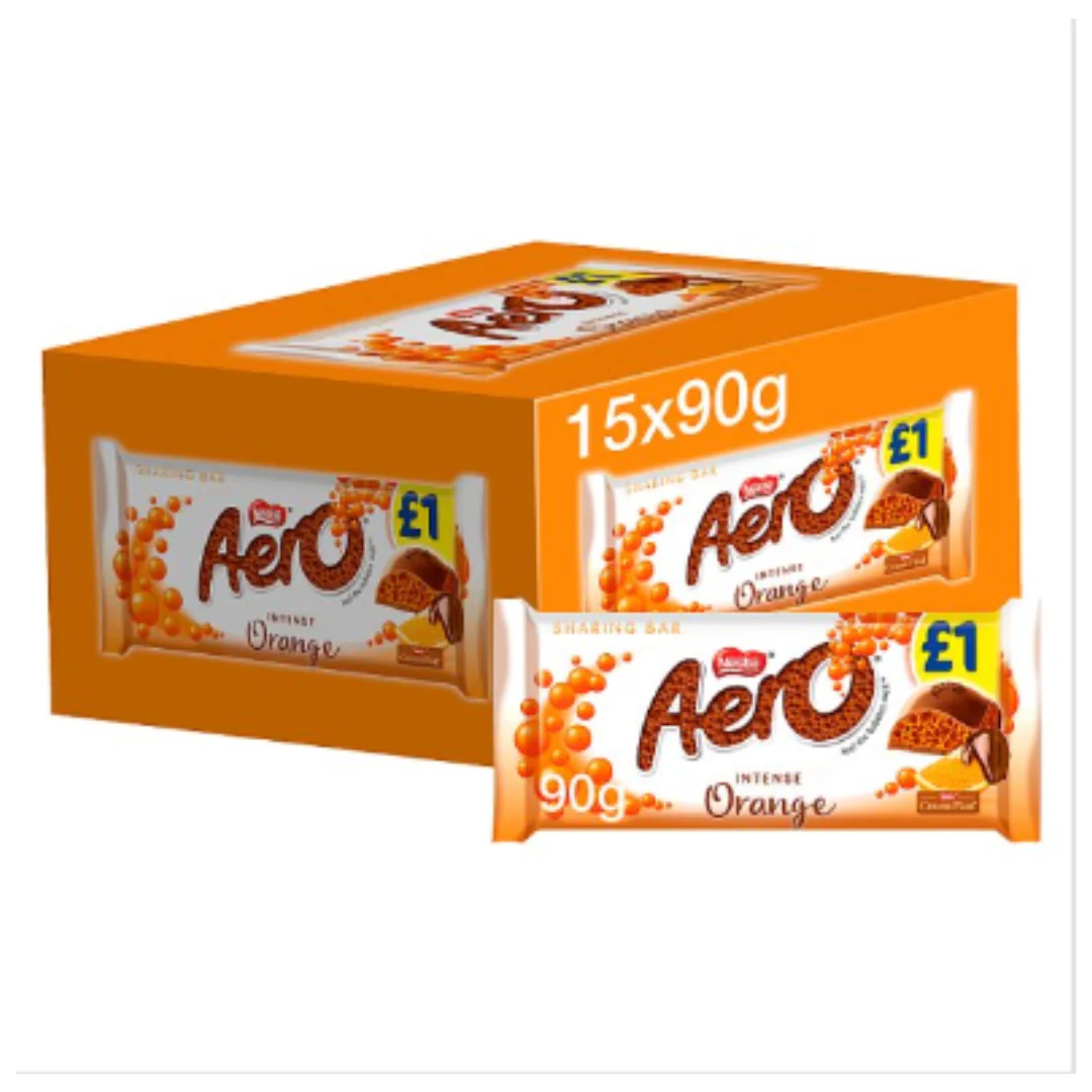 Aero Orange Chocolate Sharing Bar 90g x Case of 15