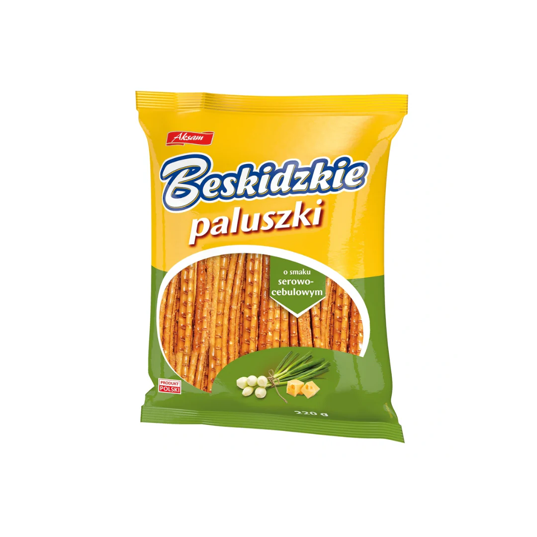 Aksam Paluszki Cheese & Onion Sticks (Ser & Cebula) 220gr