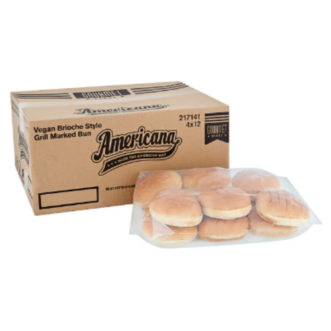 Americana Vegan Brioche Style Grill Marked Bun 48 x 82g