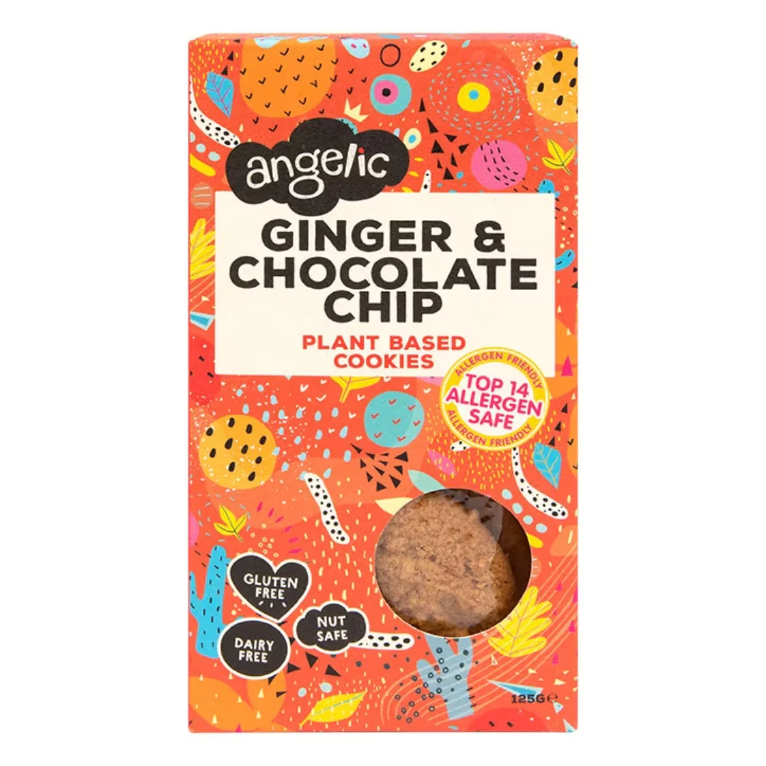 Angelic Gluten Free Ginger & Chocolate Chip Plant Based Cookies 125g