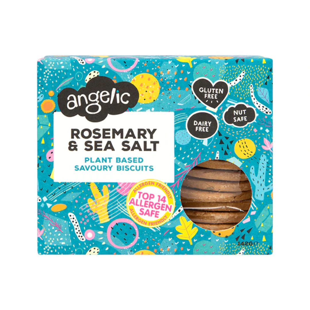 Angelic Gluten Free Rosemary & Sea Salt Plant Based Savoury Biscuits 142g