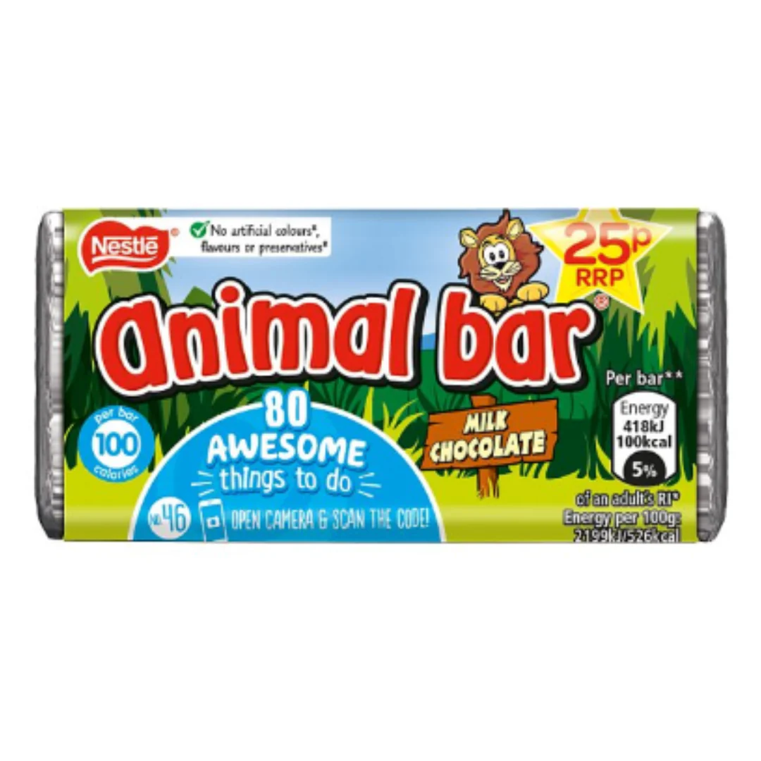Animal Bar Milk Chocolate Bar 19g x Case of 60