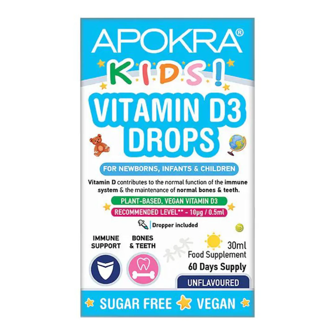 APOKRA Kids Vegan Vitamin D3 Drops 30ml