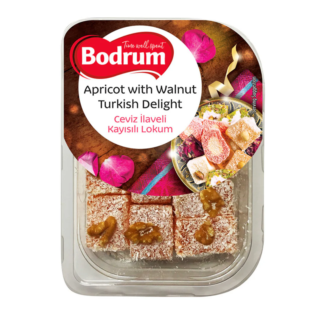 Bodrum Apricot & Walnut Turkish Delight 200gr