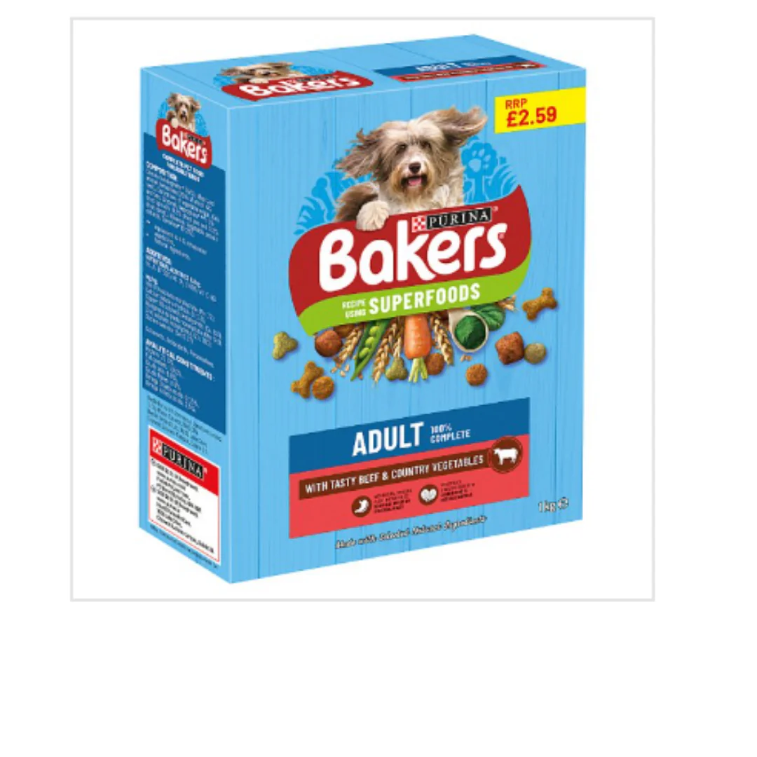 BAKERS Adult Beef with Vegetables Dry Dog Food 1kg x Case of 5