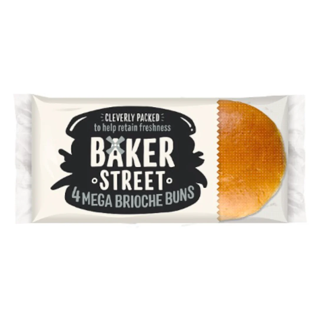 Baker Street 4 Mega Brioche Buns x Case of 1