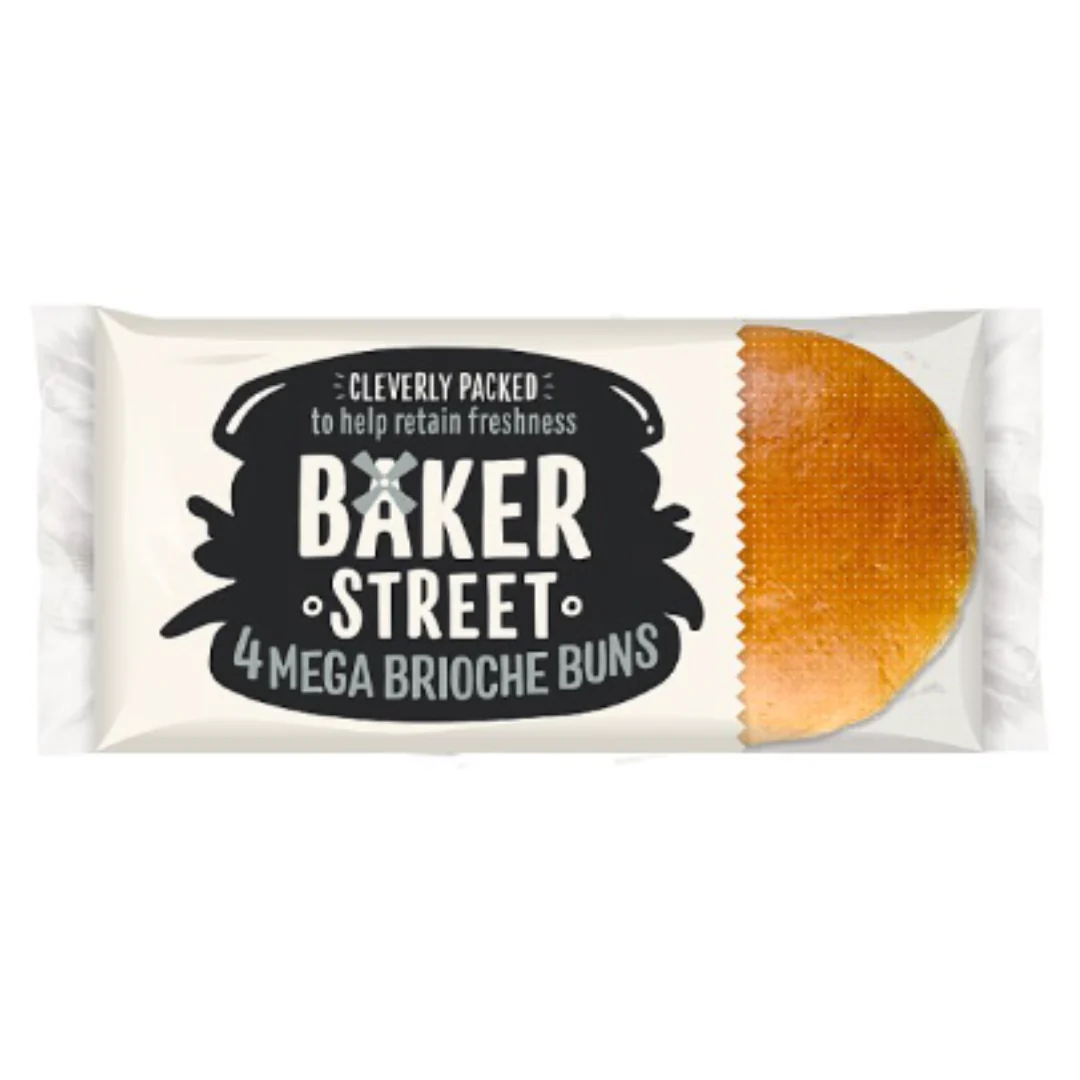 Baker Street 4 Mega Brioche Buns x Case of 7