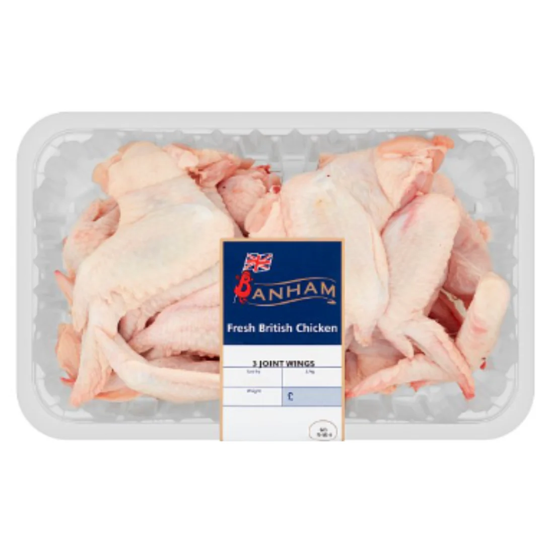 Banham Fresh British Chicken 3 Joint Wings 1kg x 1 Pack