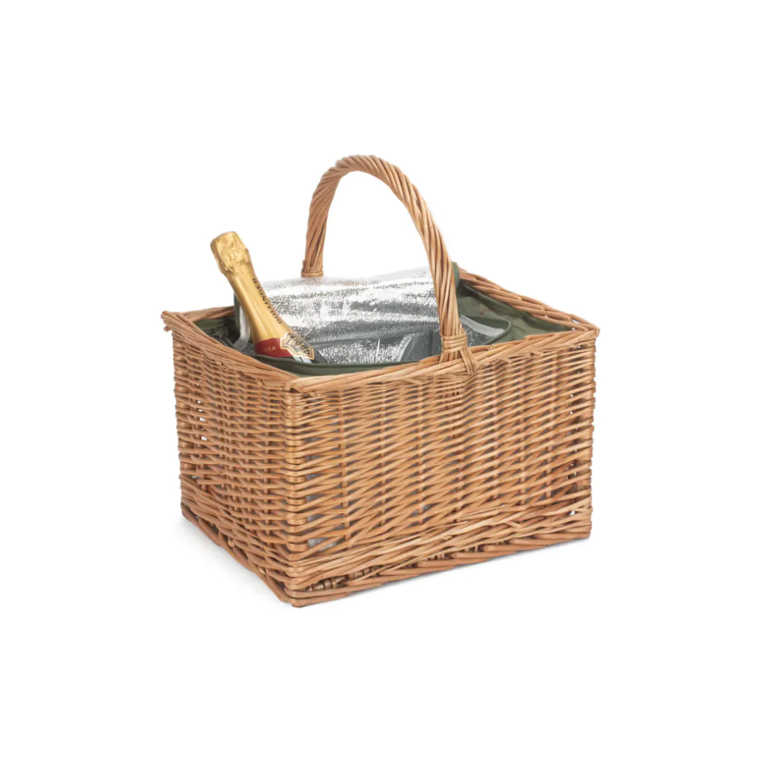 Deluxe Butcher's Basket With Green Tweed Cooler Bag