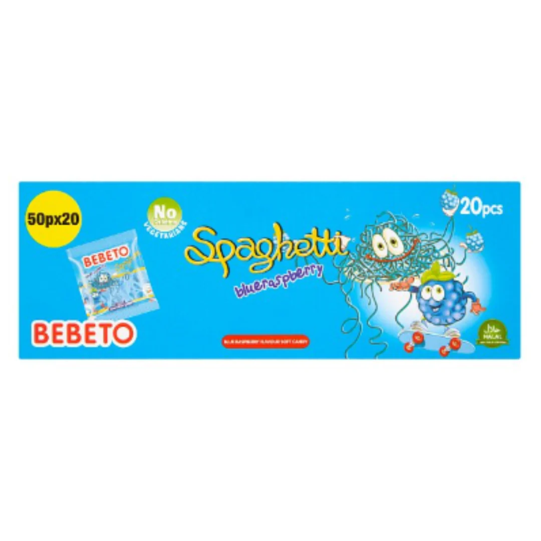 Bebeto Blueraspberry Spaghetti 70g x Case of 20