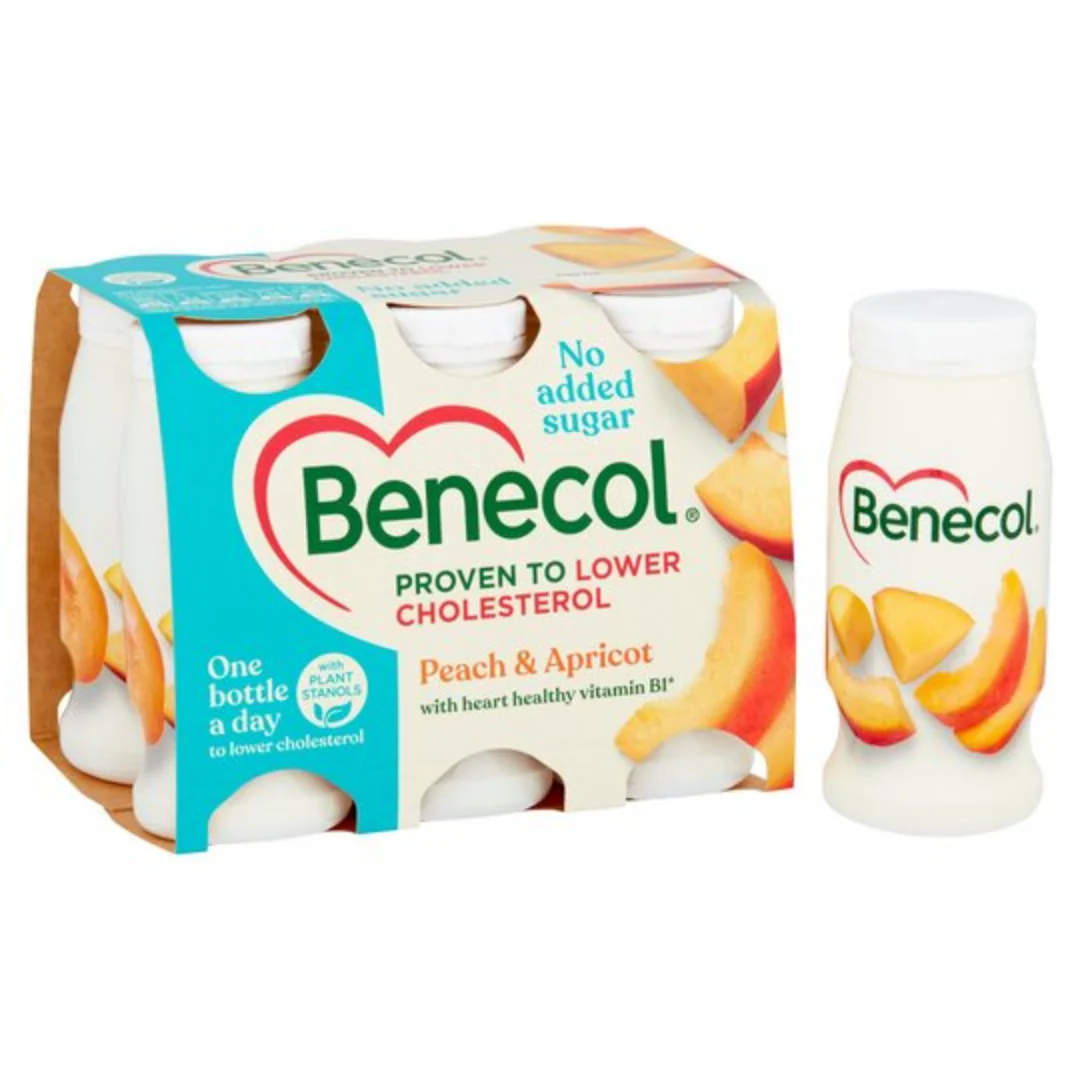 Benecol Peach & Apricot Yogurt Drink 6X67.5G