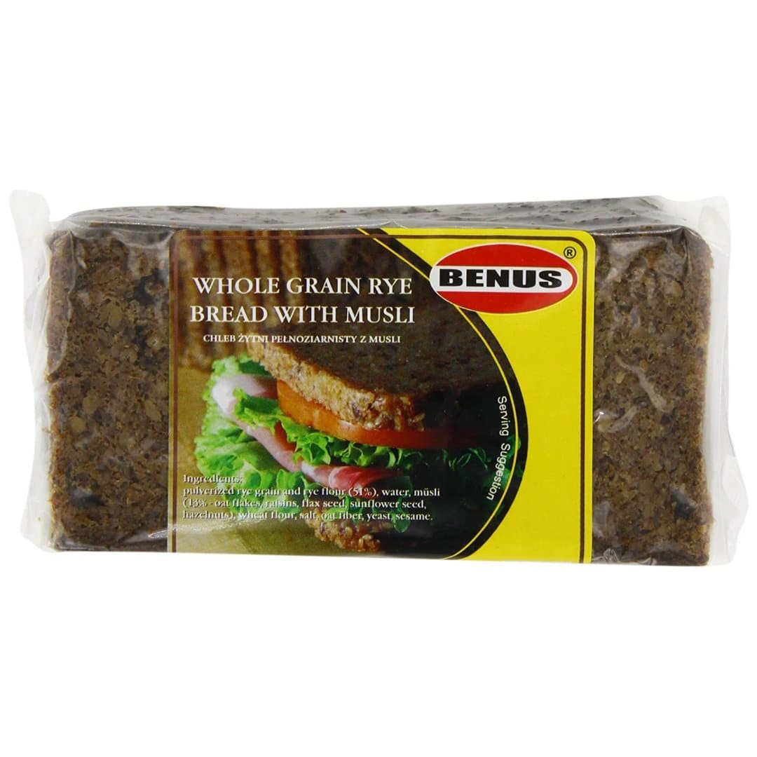 Benus Wholegrain Rye Bread with Musli 500gr