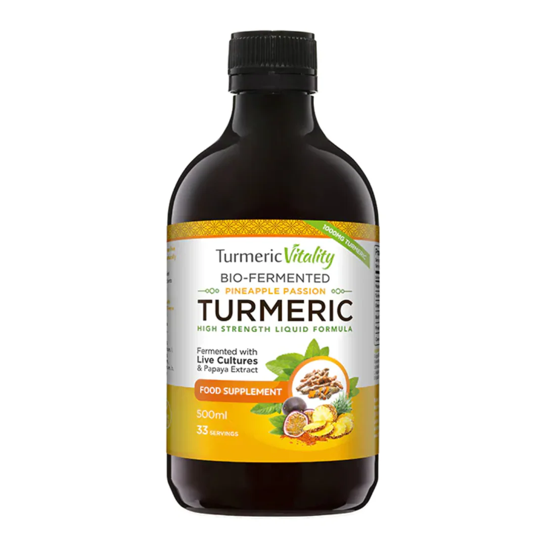 Turmeric Vitality Bio-Fermented Turmeric Liquid Pineapple Passion Flavour 500ml