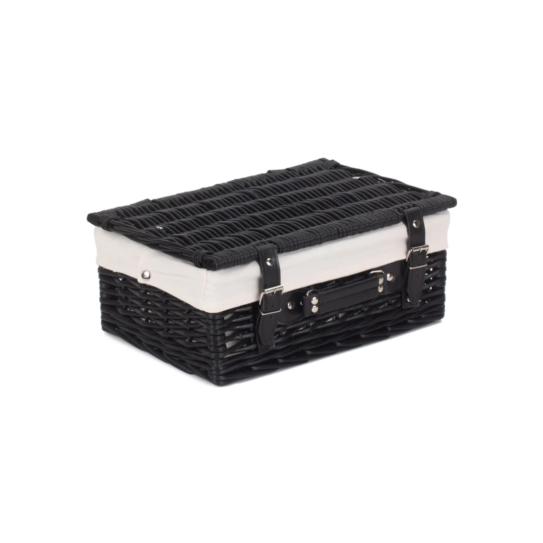 14" Black Hamper With White Lining