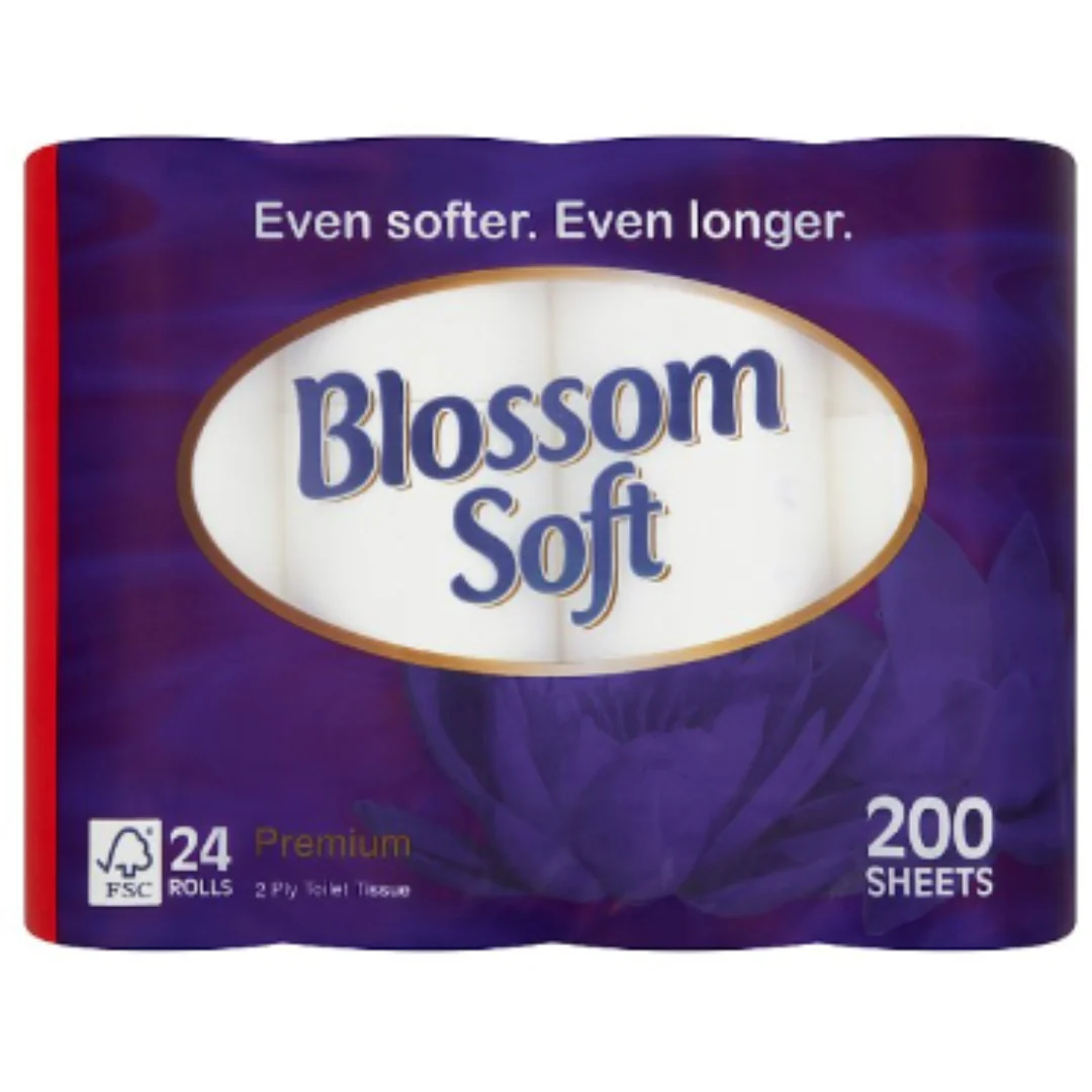 Blossom Soft Premium 2 Ply Toilet Tissue 24 Rolls x Case of 1