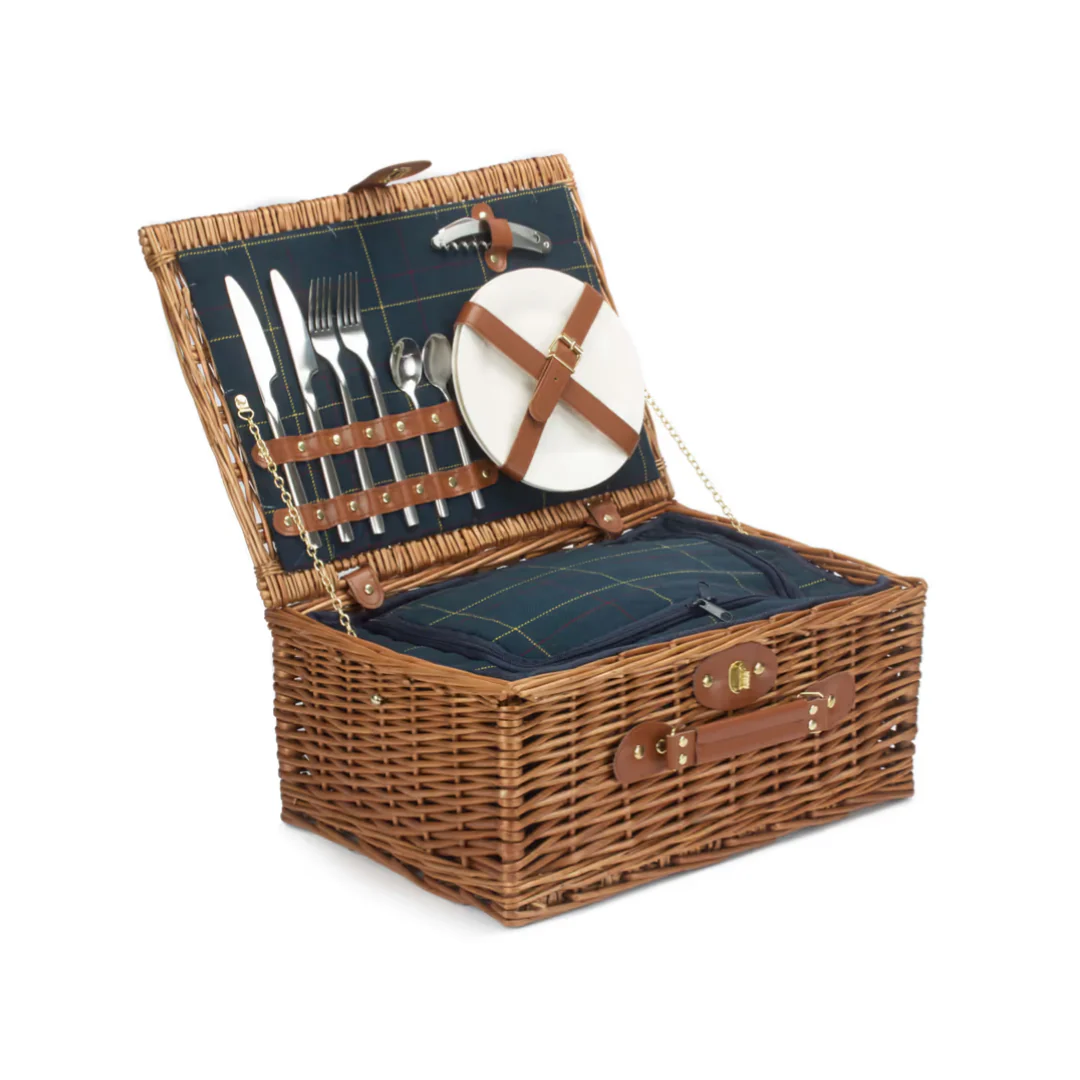 2 Person Blue Tweed Hamper
