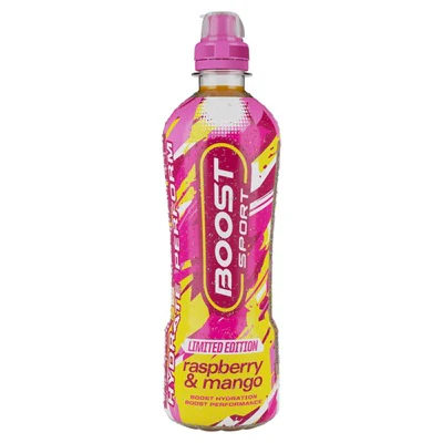 12x Boost Energy Drink Sports Raspberry Bottle 500ml