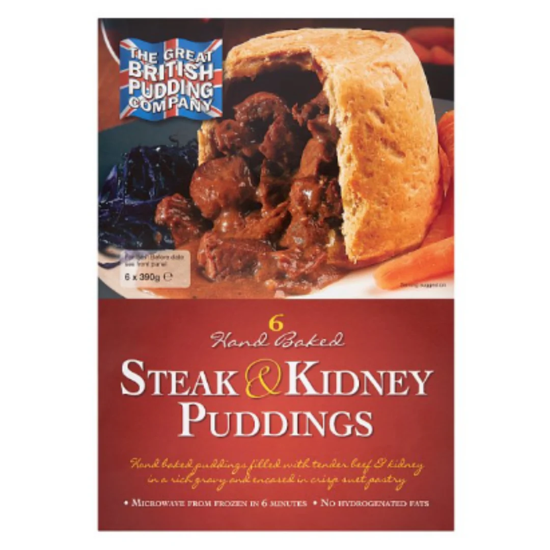 The Great British Pudding Company Hand Baked Steak & Kidney Puddings 2.3kg x 1 Pack