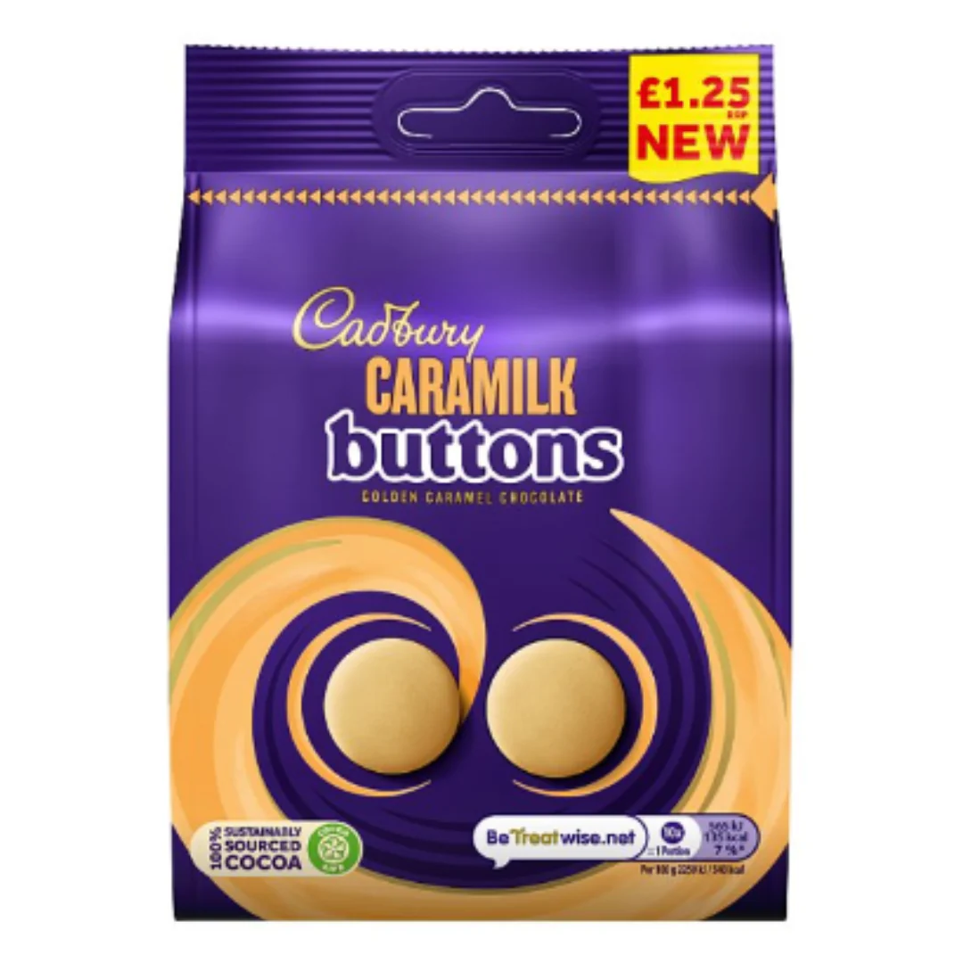 Cadbury Caramilk Buttons Chocolate Bag 90g x Case of 10