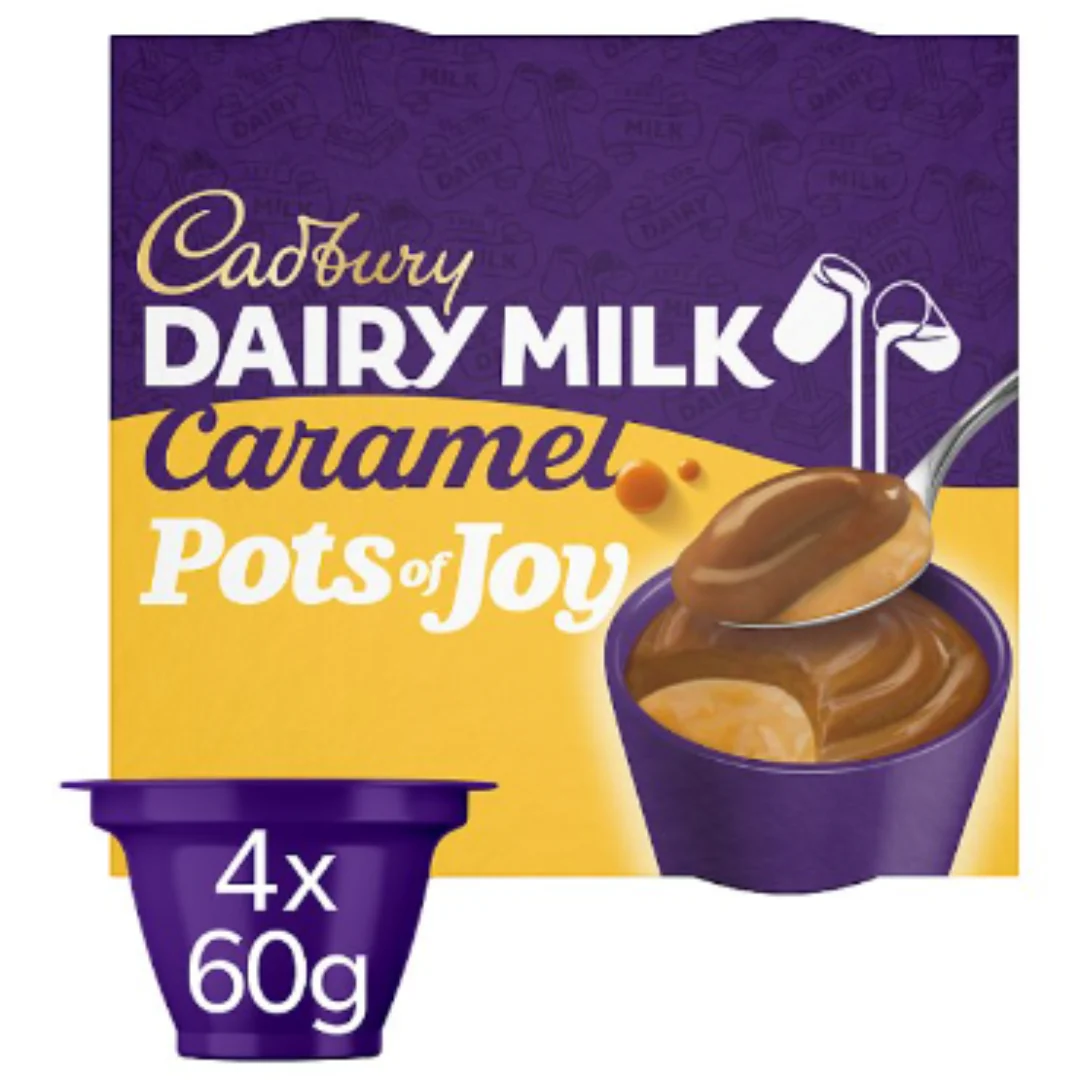 Cadbury Dairy Milk Pots of Joy Caramel Chocolate Dessert (240g) x 4