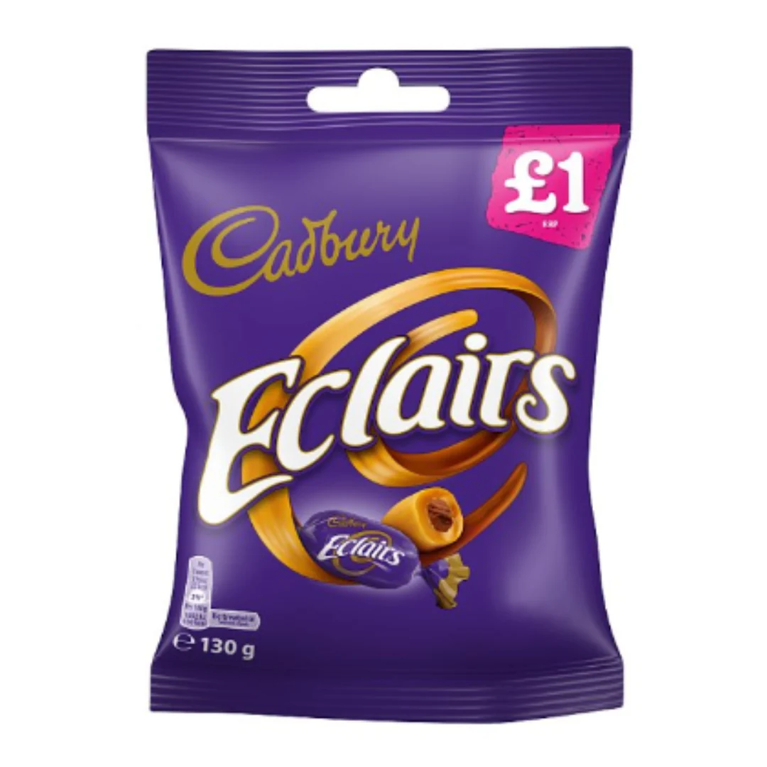 Cadbury Eclairs Classic Chocolate Bag 130g x Case of 12