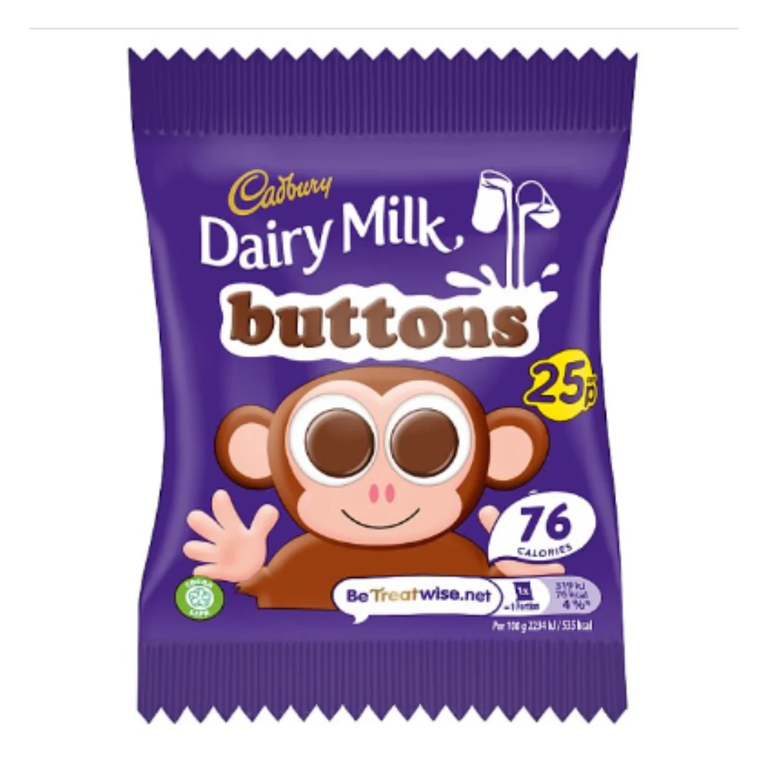 Cadbury Dairy Milk Buttons Chocolate Bag 14.4g x Case of 60