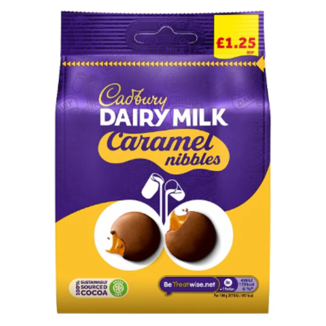 Cadbury Dairy Milk Caramel Nibbles Bag 95g x Case of 10