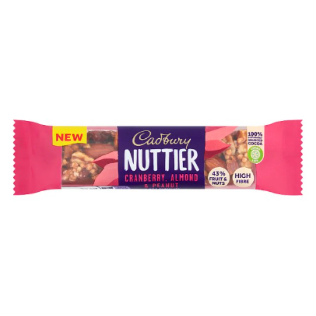 Cadbury Nuttier Cranberry, Almond & Peanut Chocolate Bar 40g x Case of 15