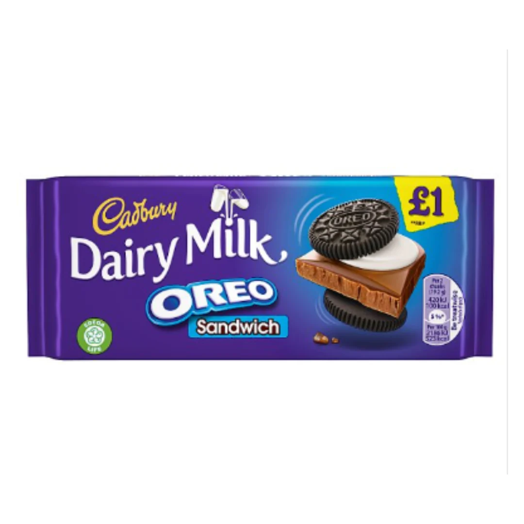 Cadbury Dairy Milk Chocolate Oreo Sandwich 96g x Case of 15