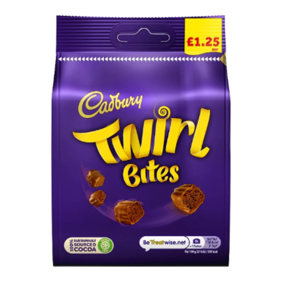 Cadbury Twirl Bites Chocolate Bag 95g x Case of 10