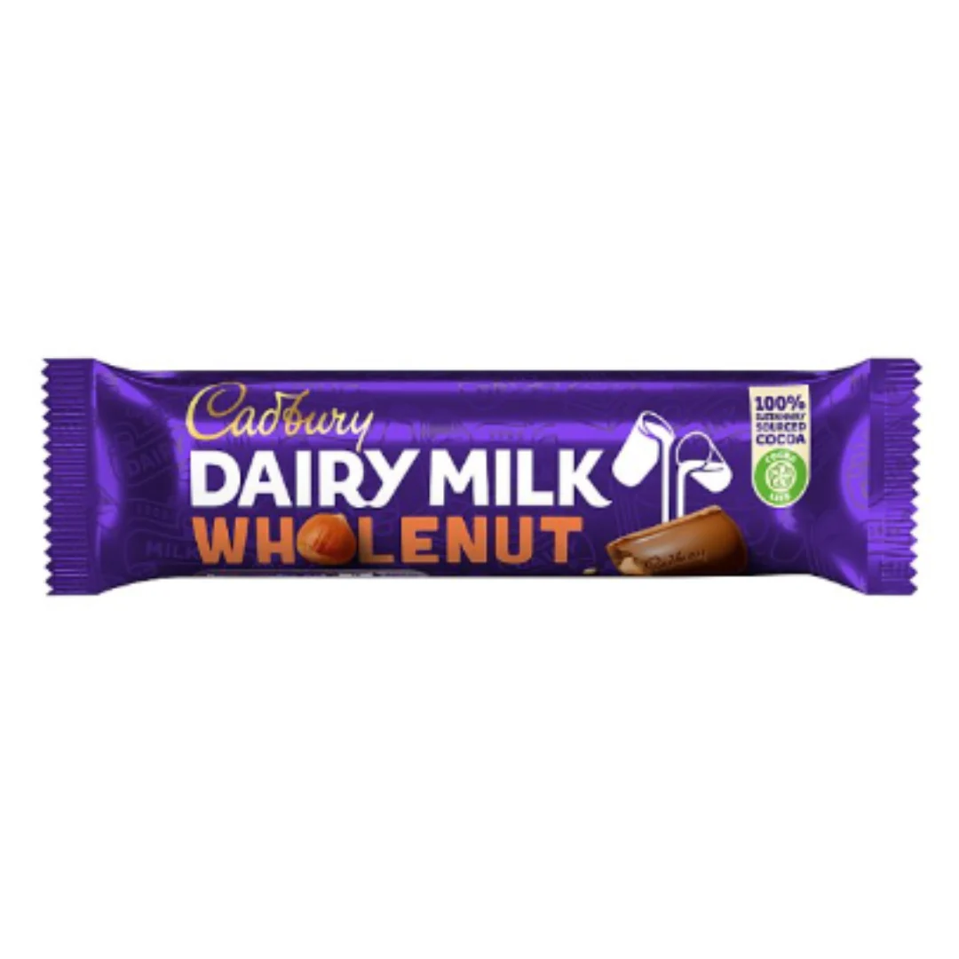 Cadbury Dairy Milk Whole Nut Chocolate Bar 45g x Case of 48