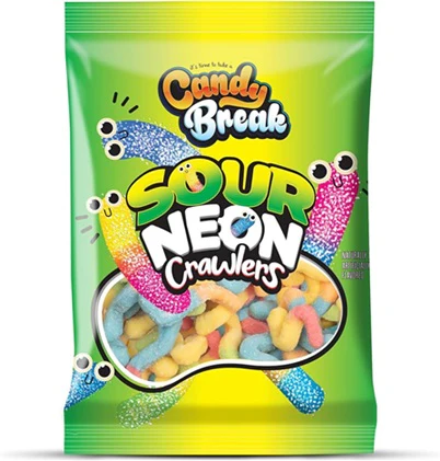 12x American Candy Break Sour Neon Crawlers (Halal)
