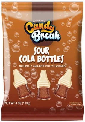 12x American Candy Break Sour Cola Bottles 113gr