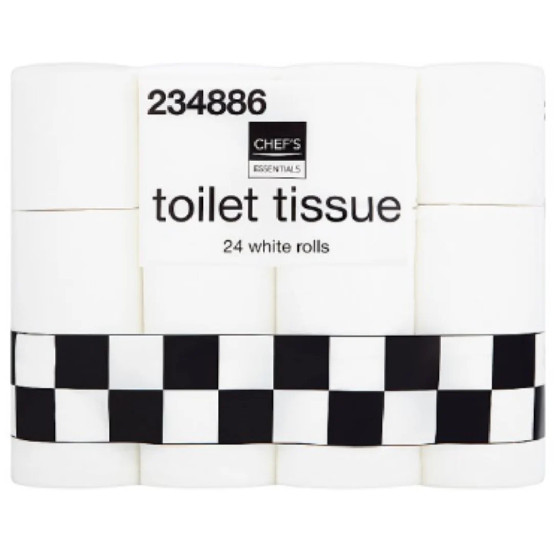Chef's Essentials Toilet Tissue 24 White Rolls x Case of 1