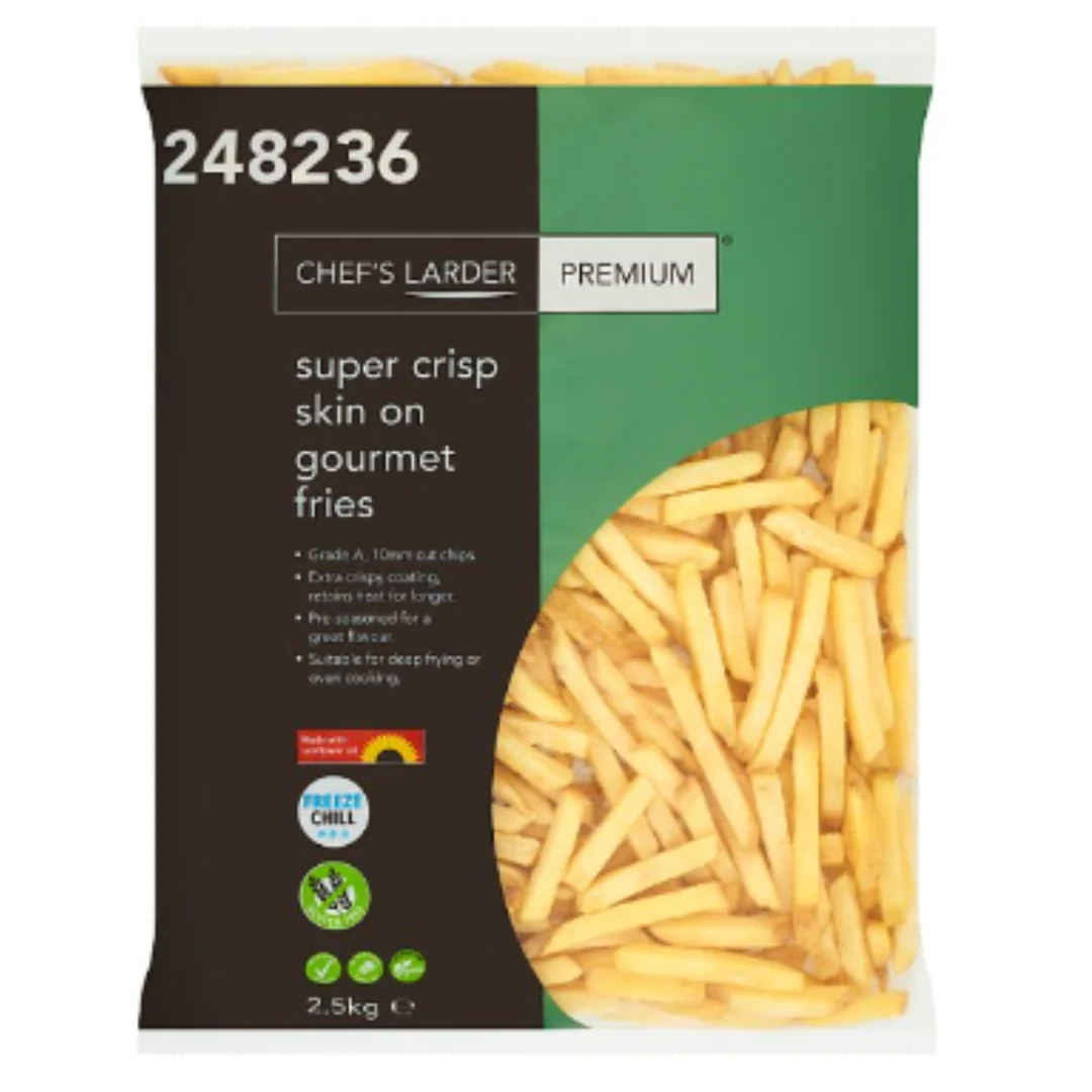 Chef's Larder Premium Super Crisp Skin On Gourmet Fries 2.5kg x 1 Pack