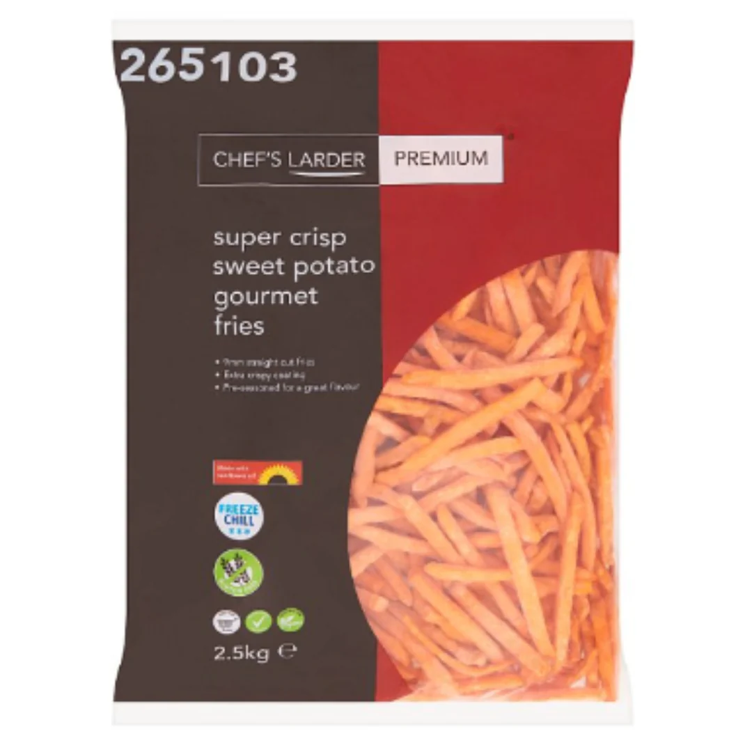 Chef's Larder Premium Super Crisp Sweet Potato Gourmet Fries 2.5kg x 4 Packs