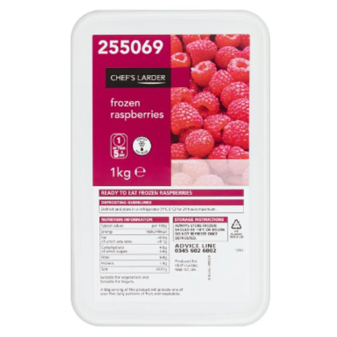 Chef's Larder Frozen Raspberries 1kg x 8 Packs