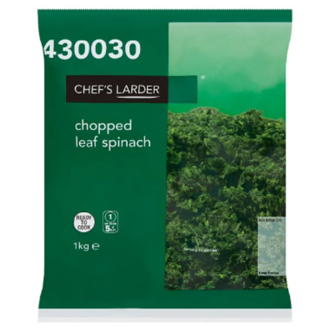 Chef's Larder Chopped Leaf Spinach 1kg x 10 Packs