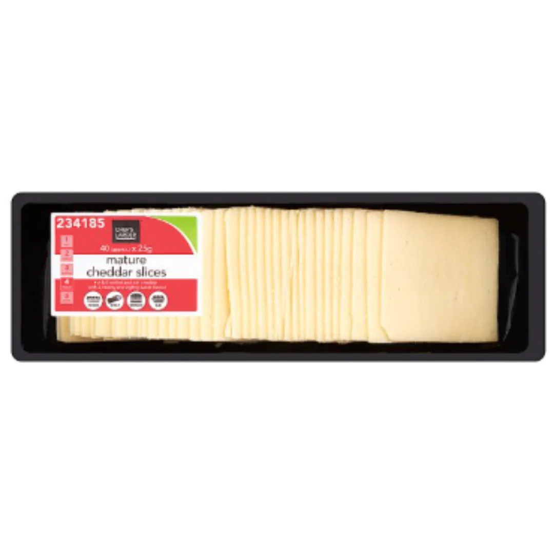 Chef's Larder Mature Cheddar Slices 1kg x 5
