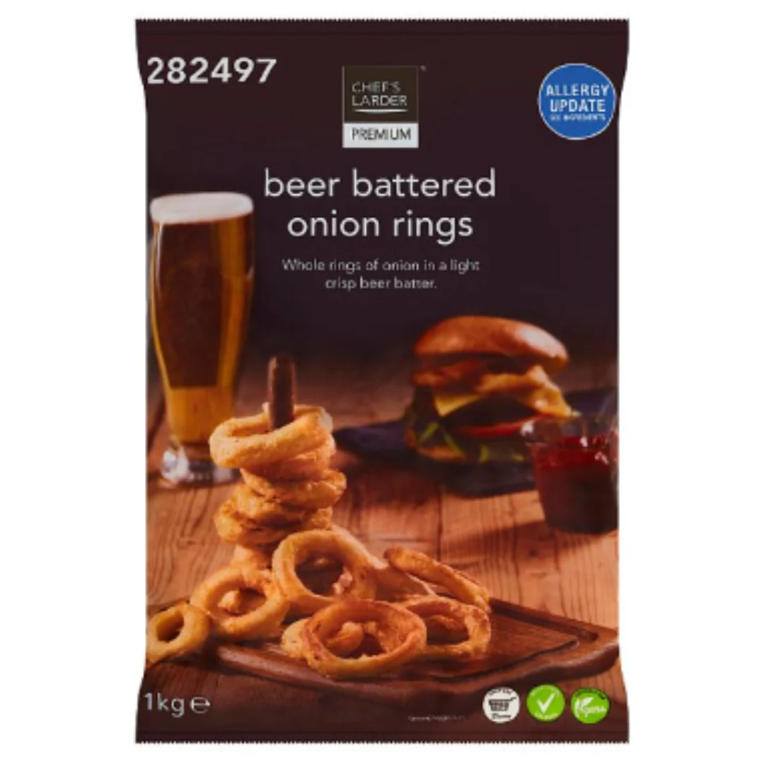 Chef's Larder Premium Beer Battered Onion Rings 1kg x 6 Packs