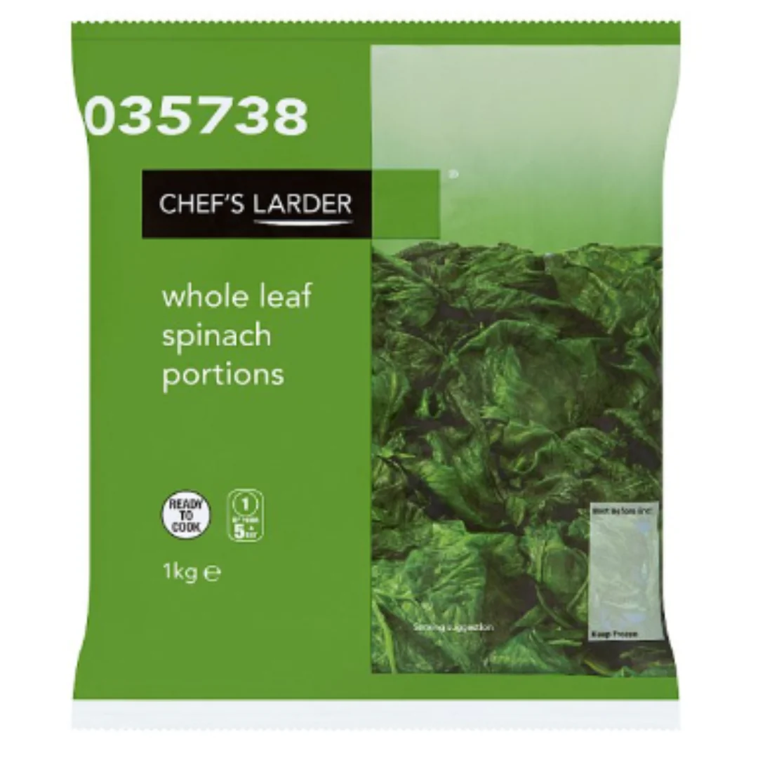 Chef's Larder Whole Leaf Spinach Portions 1kg x 1 Pack