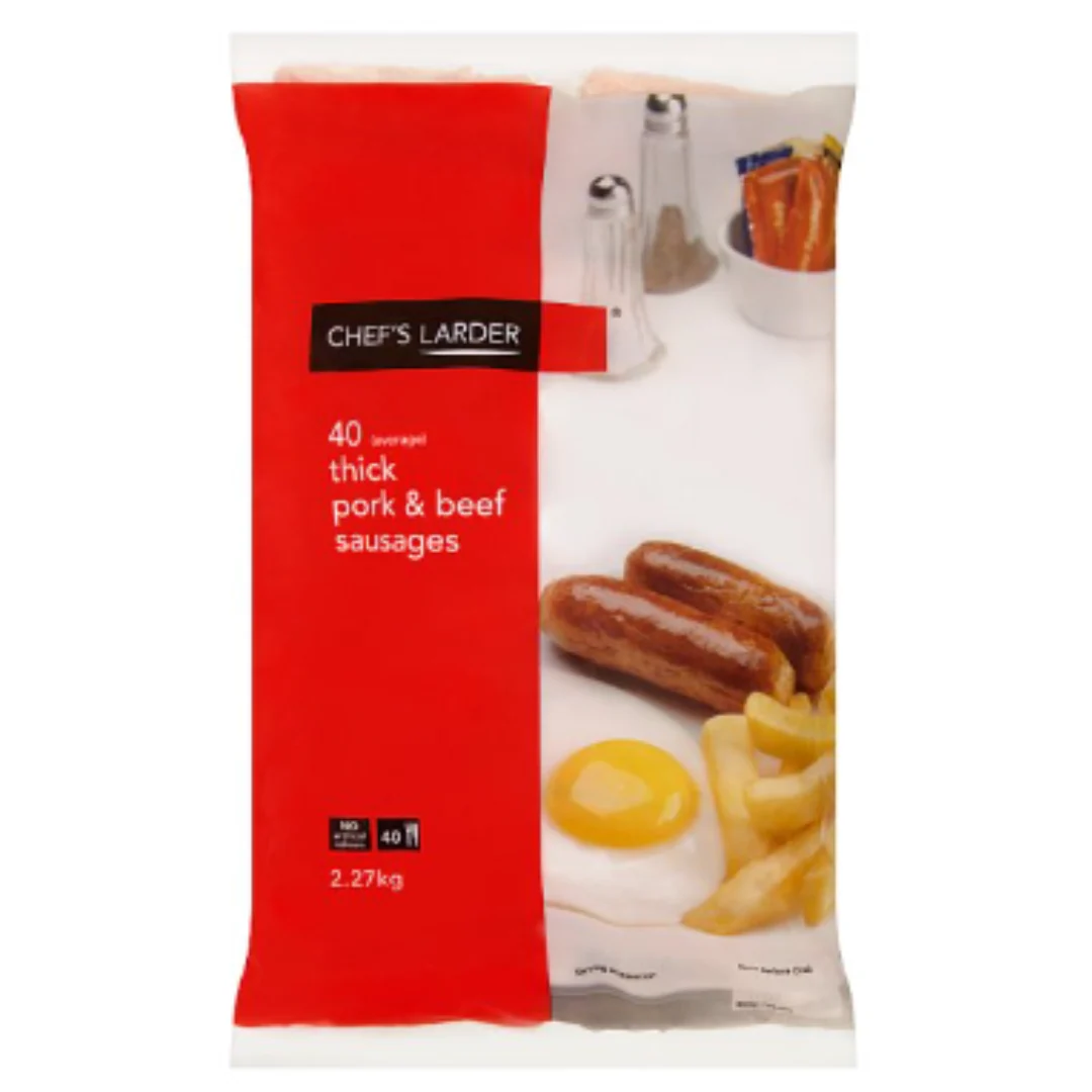 Chef's Larder 40 (Average) Thick Pork & Beef Sausages 2.27kg x 1 Pack