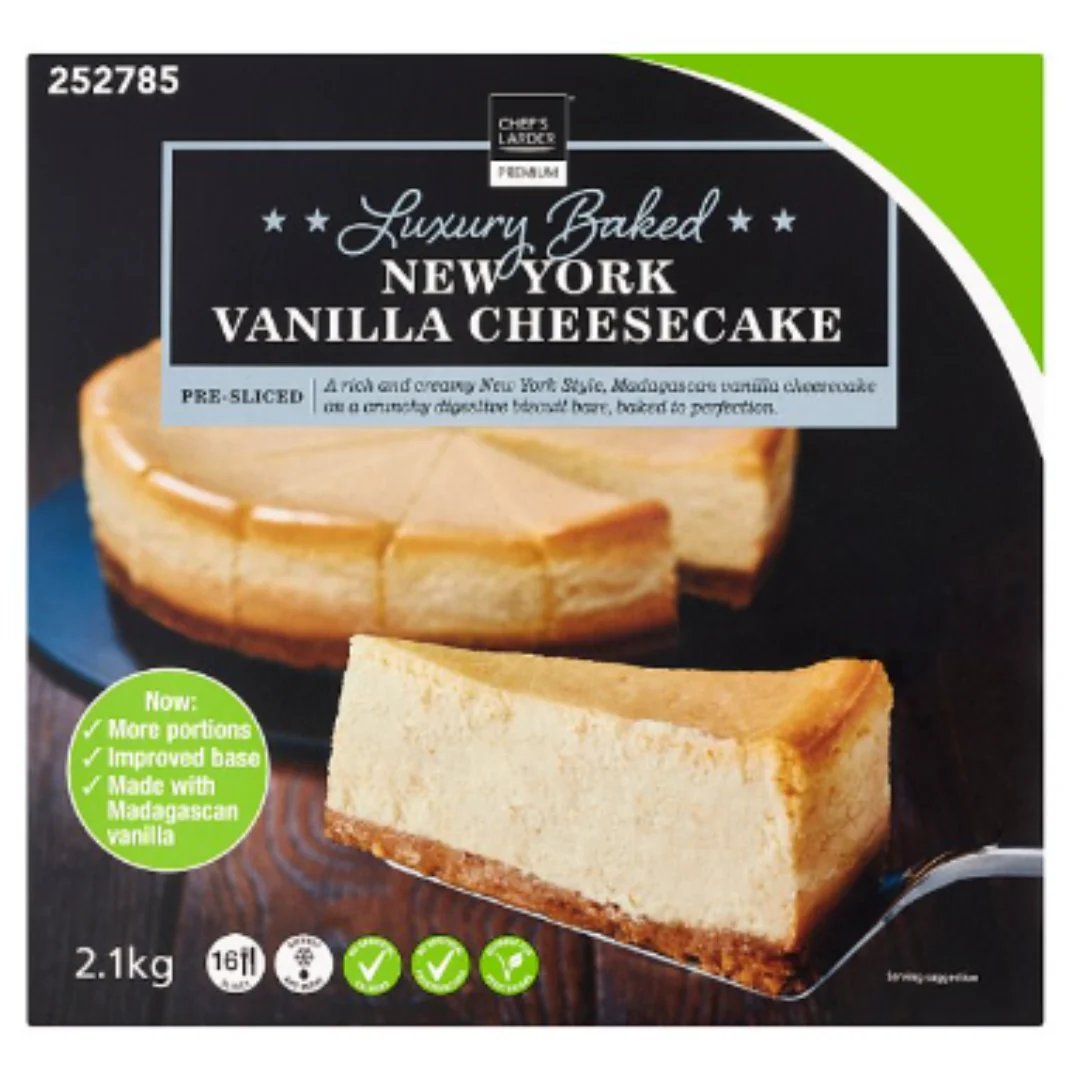 Chef's Larder Premium Luxury Baked New York Vanilla Cheesecake 2.1kg x 1 Pack