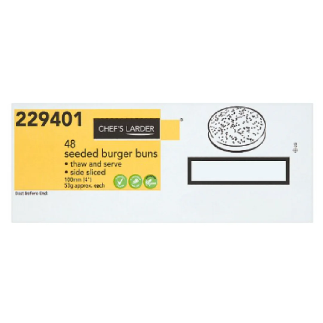 Chef's Larder 48 Seeded Burger Buns 2.5kg x 1 Pack