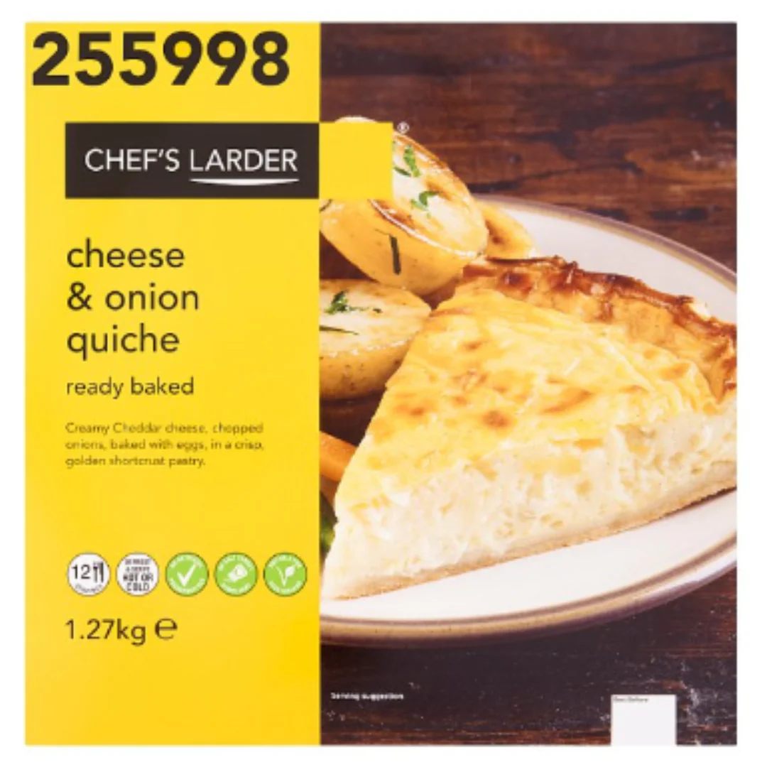 Chef's Larder Cheese & Onion Quiche 1.27kg x 1 Pack