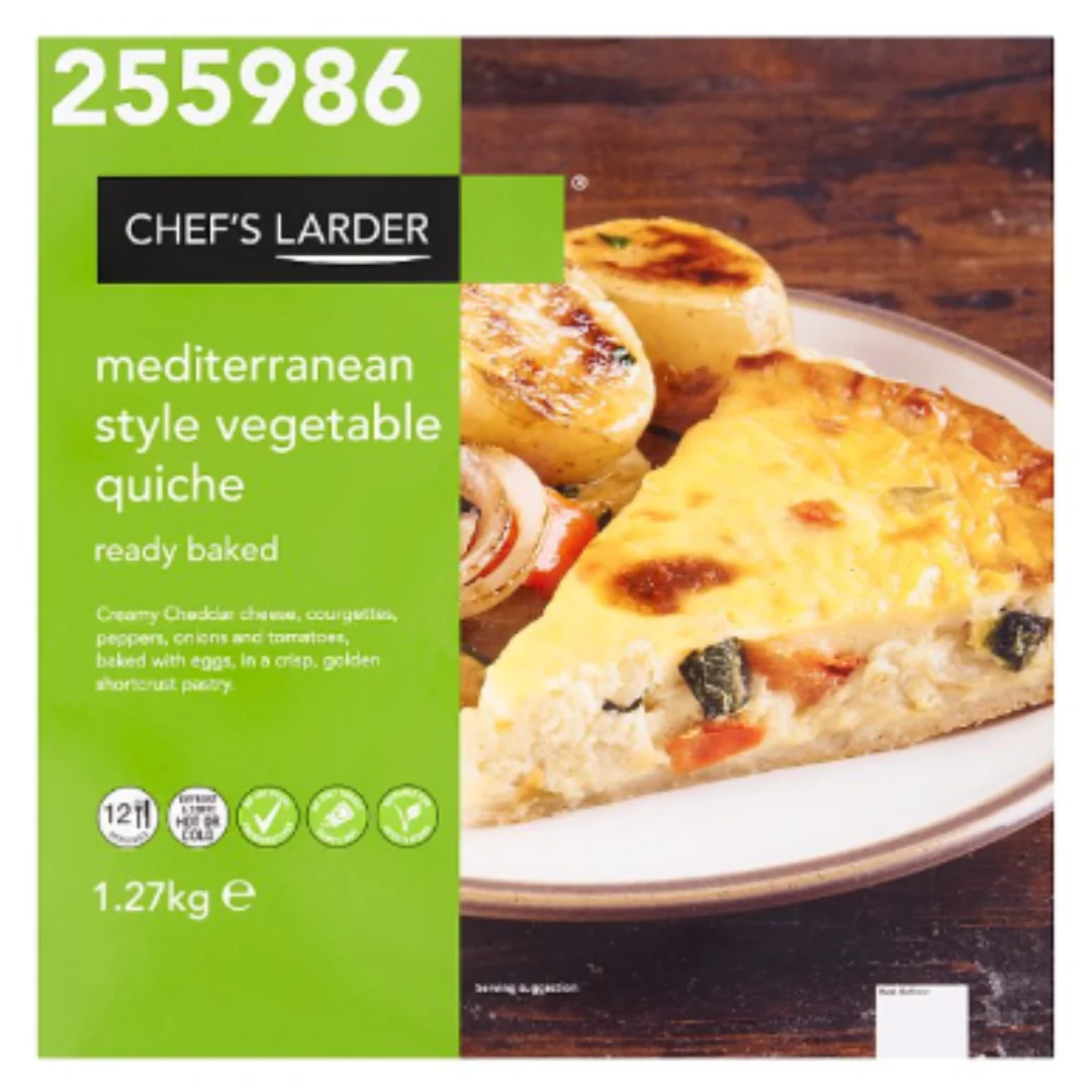 Chef's Larder Mediterranean Style Vegetable Quiche 1.27kg x 1 Pack